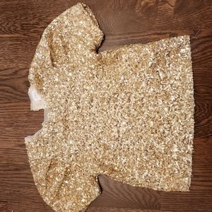 ZARA kids Gold Sequin Top